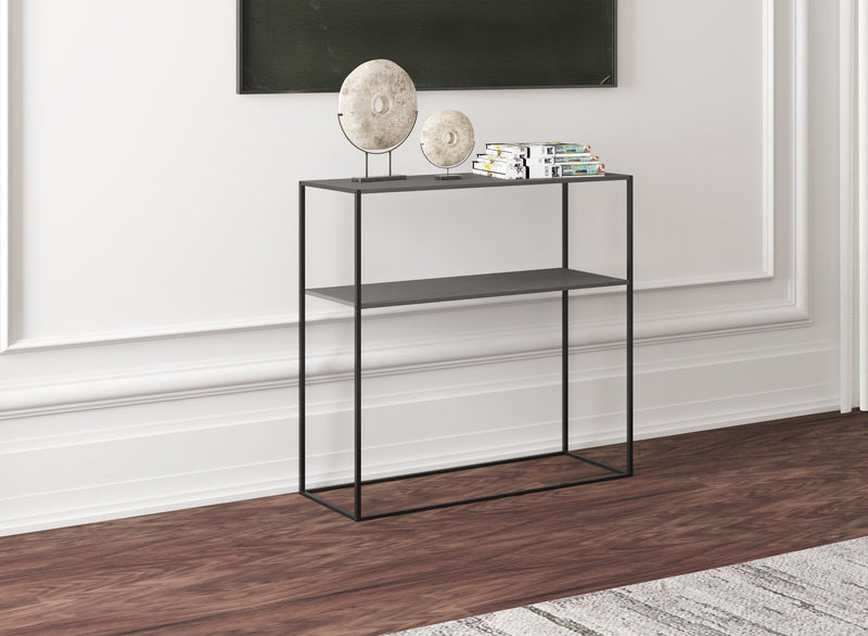 28” Console Table With 1 Storage Shelf - Black 