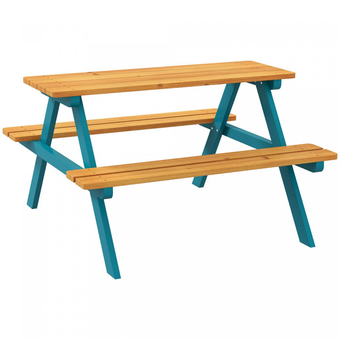 Outsunny Kids Picnic Table, Wooden Kids Table And Chair Set Outdoor Activity For Girls Boys Gift Age