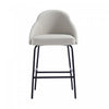 Gracie Modern Metal Upholstered Counter Stool in Stone Gray and Black Armoire 