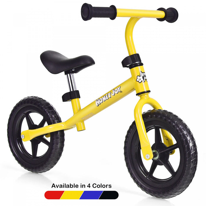 Honeyjoy Kids Balance Bike No Pedal Training Bicycle W/adjustable Handlebar & Seat Yellow