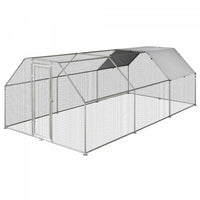 Pawhut 9.2' X 18.7' Metal Chicken Coop, Galvanized Walk-in Hen House, Poultry Cage Outdoor Backyard