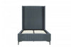 Promenade Mid-Century Modern Upholstered Velvet Twin Bed in Gray 