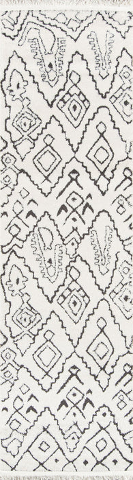 Aurelia Contemporary 2'3\" x 7'6\" Runner Rug in Ivory Indoor Area Rug 