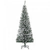 Homcom Snow Flocked Pencil Christmas Tree Slim Artificial Christmas Tree