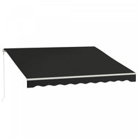 Outsunny 12' X 10' Electric Retractable Awning W/ Remote Controller, Black