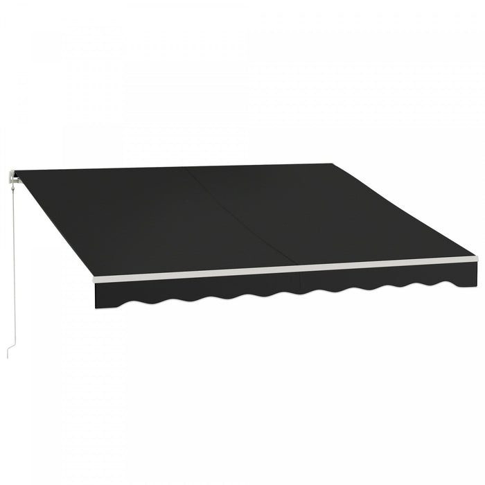 Outsunny 12' X 10' Electric Retractable Awning W/ Remote Controller, Black