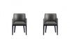 Gansevoort Modern Wood Vegan Leather Armchair in Graphite - Set of 2 