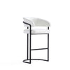 Augusta Modern Metal Upholstered Barstool in White 