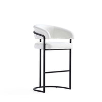 Augusta Modern Metal Upholstered Barstool in White 