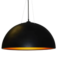 Dainolite Dome 3 Bulb Pendant Black/Gold Finish Lamp