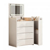 Sophia 3-in-1 Flip Mirror Vanity Table Set with LED Lights and Storage,White Mirror Cabinet  