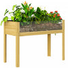 Outsunny Wooden Planter Box Outdoor Raised Planter, 43.3" x 19.7" x 31.5"