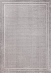 Ellie High-Low Textured Soft Polyester Grey Border Area Rug - 7'10
