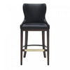 Blair Modern Wood Upholstered Barstool in Black 