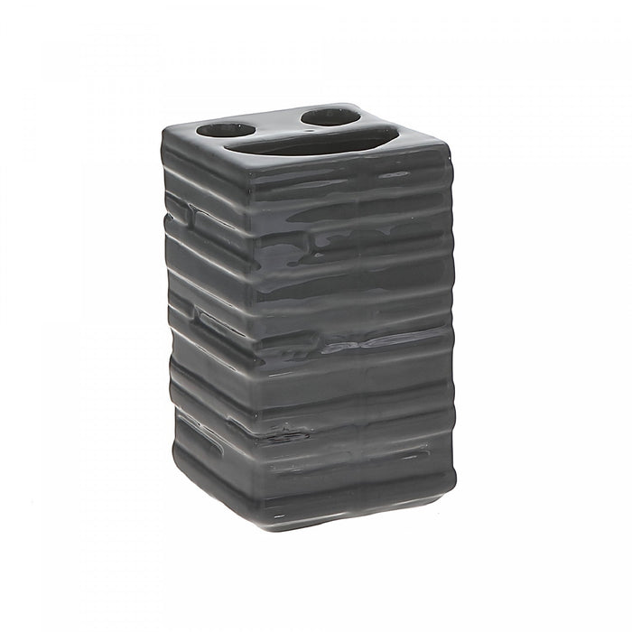 Ceramic Toothbrush Holder Grey Slate Bath Accessories