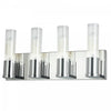 Dainolite Tube 4 Light Vanity Light Polished Chrome Clear Fluted Glass Lamp