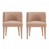 Maya Modern Velvet Dining Chair in Nude - Set of 2 