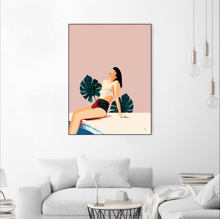 \"Sunday\" Canvas Framed Black 18x24 Wall Art