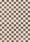 Leopold Checkered Brown White Geometric Area Rug - 6'7\" x 9'6\"