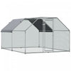 Pawhut 9.2' X 12.5' Metal Chicken Coop, Galvanized Walk-in Hen House, Poultry Cage Outdoor Backyard 