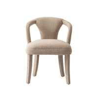 Palmer Mid-Century Modern Upholstered Tweed Armchair in Gold Dust Dining Chair 