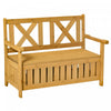 Outsunny 2-seater Wooden Outdoor Bench With 29 Gal Storage Box, Yellow