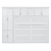 Eileen Space-saving Murphy Wall Bed With Cabinets, Queen Size - White 