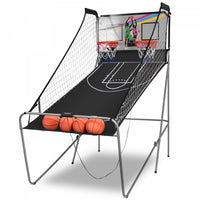 Costway Indoor Basketball Arcade Game Double Electronic Hoops Shot 2 Player W/ 4 Balls