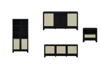 Sheridan Mid-Century Modern 4-Piece Living Room Set in Black 