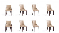 Shubert Modern 8-Piece Dining Chair Set in Tan 