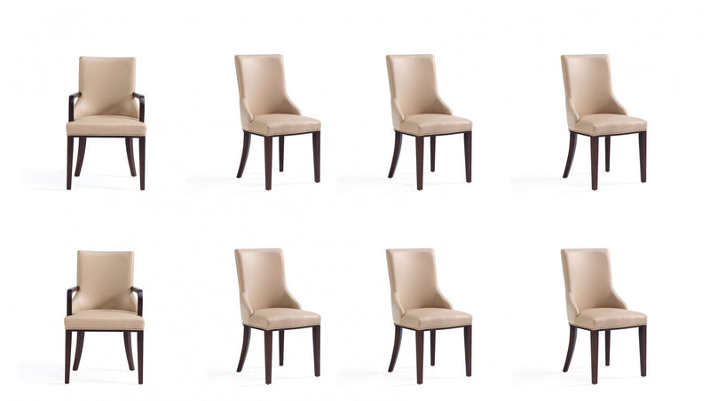 Shubert Modern 8-Piece Dining Chair Set in Tan 
