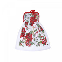 Tie Hand Towel Poinsettia Print - Set of 2