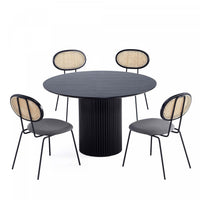 Hathaway and Jardin Modern Industry Chic 5-Piece Dining Set in Black and Gray Dining Room Set 