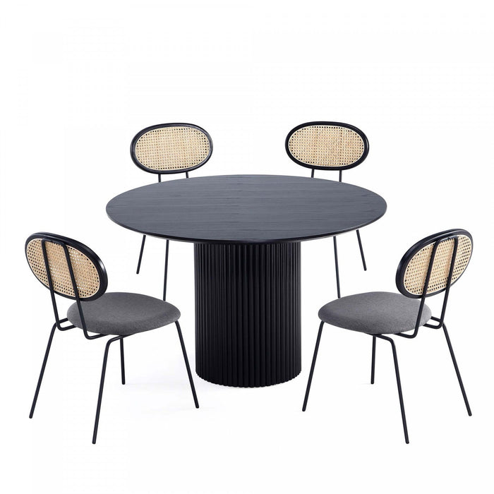 Hathaway and Jardin Modern Industry Chic 5-Piece Dining Set in Black and Gray Dining Room Set 