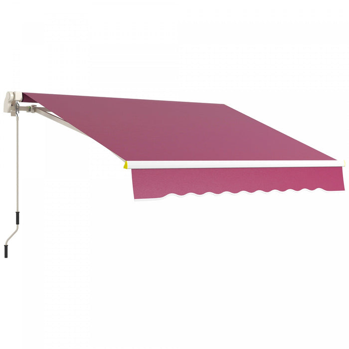Outsunny 8' X 6.5' Retractable Awning With LED Lights, Uv40+, Wine Red