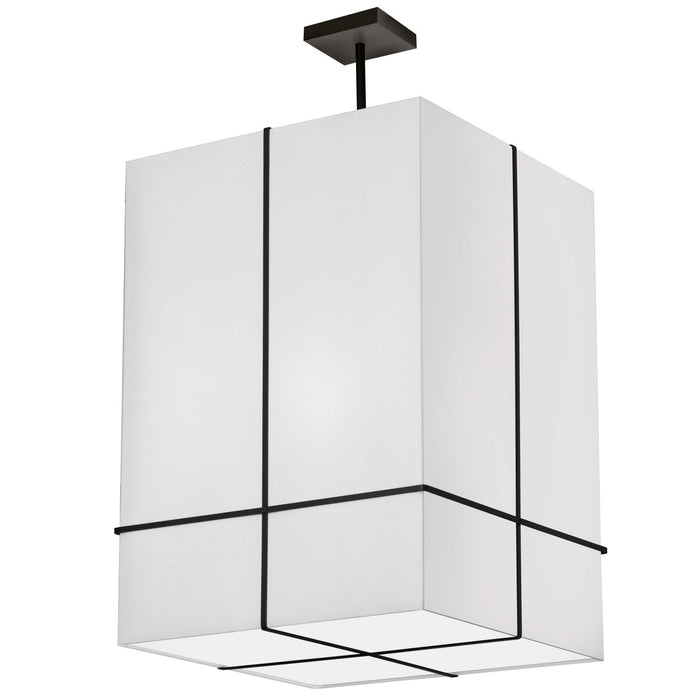 Dainolite Raquel 4 Light Incandescent Pendant Matte Black White Shade Lamp