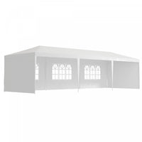 Outsunny 10' X 29' Party Tent, Canopy Tent With Sidewalls And Large Transparent Windows For Garden,