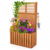 Costway Wooden Plant Stand Raised Garden Bed With Trellis & Planter Box Privacy Screen