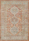 Alicia Traditional 6'7\" x 9'6\" Area Rug in Brown Indoor Area Rug 