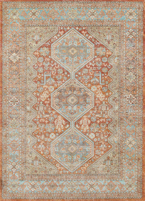 Alicia Traditional 6'7\" x 9'6\" Area Rug in Brown Indoor Area Rug 