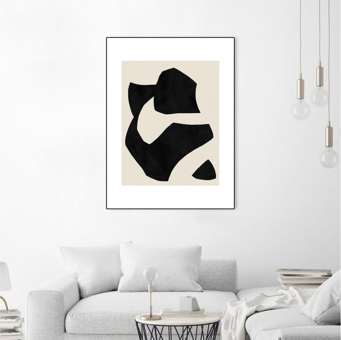 \"Untilted\" Canvas Framed Black 24x32 Wall Art