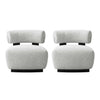 Bartow Mid-Century Modern Upholstered Lounge Chair in Ivory Multi - Set of 2 