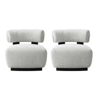 Bartow Mid-Century Modern Upholstered Lounge Chair in Ivory Multi - Set of 2