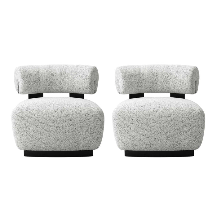 Bartow Mid-Century Modern Upholstered Lounge Chair in Ivory Multi - Set of 2 