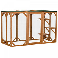 Pawhut Cat Cage Indoor Catio Outdoor Cat Enclosure Pet House Small Animal Hutch For Rabbit, Kitten,