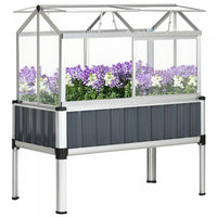 Outsunny Raised Garden Bed W/ Plastic Greenhouse, 45