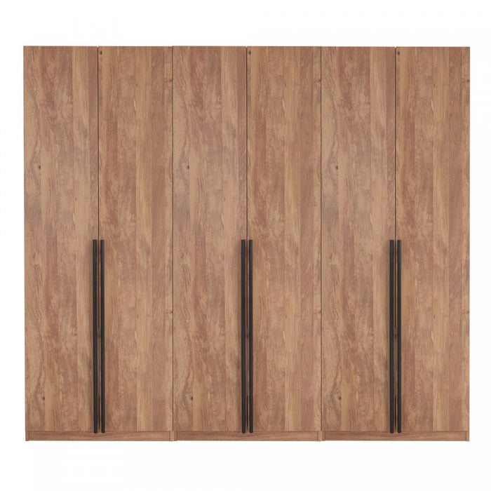 Lee Modern 3-Piece Wardrobe Closet in Golden Brown Armoire 