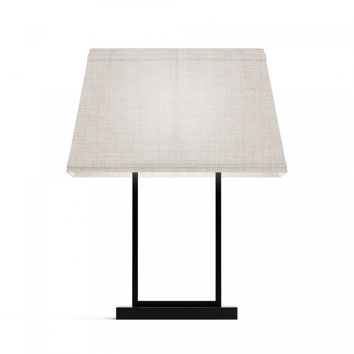 22\" Black Modern Rectangular Table Lamp with Fabric Shade 