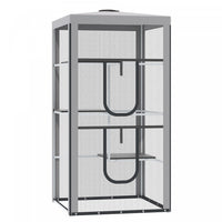 Pawhut Large Catio Outdoor Cat Enclosure Cat House Indoor Kitten Cage Pet Kennel With 3 Platforms, Z