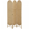 HOMCOM 3 Panel Room Divider, Bohemian Folding Privacy Screen, Natural Wood